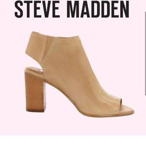Steve Madden Non-stop Peep Toe Leather Booties